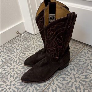 Frye Dark Brown Cowboy Boots